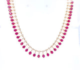 1.05Ct Diamond & 15.50Ct Ruby 14Kt Yellow Gold Necklace