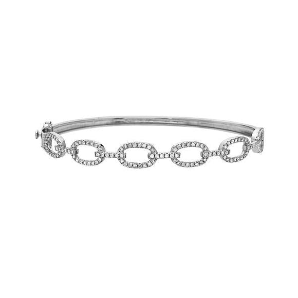 0.78 Ct Diamond  18K White Gold  Bangle