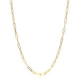 14k Yellow Gold 3.5mm Paperclip Link Chain Necklace 16″-18″