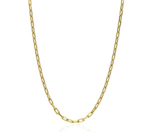 14k Yellow Gold 2.5x7.5mm Paperclip Link Chain Necklace 16″-18″