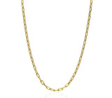 14k Yellow Gold 2.5x7.5mm Paperclip Link Chain Necklace 16″-18″