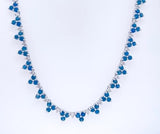 7.20Ct  Sapphire & 0.84Ct Diamond 14Kt white Gold Necklace