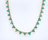 6.60Ct Emerald & 0.84Ct Diamond 14Kt Yellow Gold Necklace