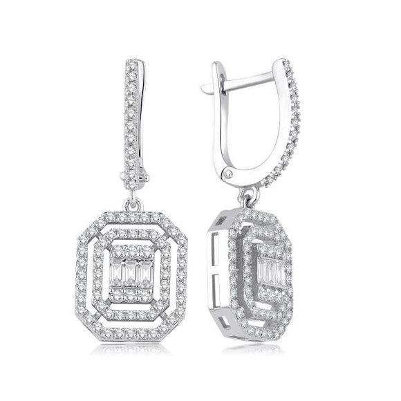 0.55Ct Diamond 14K White Gold Drop Earring