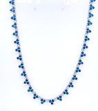 7.20Ct  Sapphire & 0.84Ct Diamond 14Kt white Gold Necklace