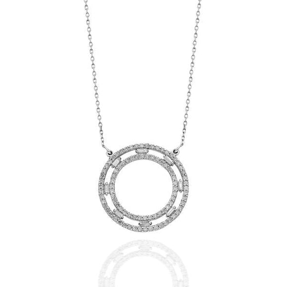 0.53crt Diamond round pendant 14K Gold Necklace