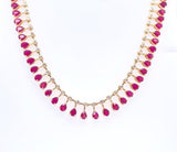 1.05Ct Diamond & 15.50Ct Ruby 14Kt Yellow Gold Necklace