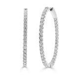 0.92Ct Diamond Oval Hoop 14K Gold Earring