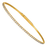 1.00Ct Diamond Thin Flexi Bangle 14K Gold