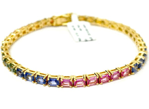 Multi Sapphire 14Kt Gold Bracelet