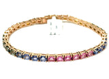 Multi Sapphire 14Kt Gold Bracelet