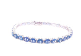 14Ct Sapphire 14K White Gold Tennis Bracelet