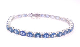 14Ct Sapphire 14K White Gold Tennis Bracelet