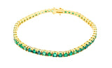 5.3Ct Emerald Tennis Bracelet In 14K Yellow Gold Bracelet