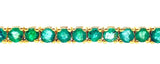 12.6Ct Emerald 14K Yellow Gold Tennis Necklace