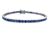 5.15 Ct Round Sapphire tennis bracelet 14K white gold