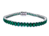 11.50 Ct Oval shaped Emerald Tennis bracelet 14K White gold