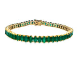 12.90 Ct oval shaped Emerald bracelet 14K yellow gold