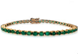 5.50 Ct Oval shaped Emerald Tennis Bracelet 14K Yellow Gold