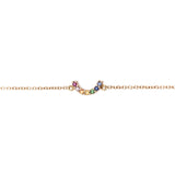 This rainbow 0.17Ct Multi Gemstones 14k yellow gold bracelet