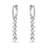 1.03Ct Diamond Five Dangle Huggie Hoop Earrings in 14k Gold