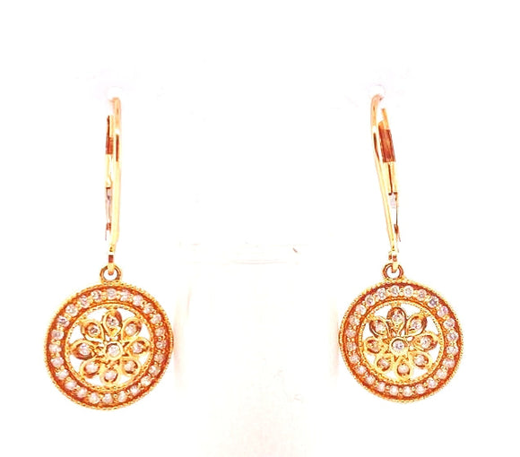 0.65Ct Diamond 14K Rose Gold Earring