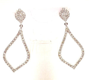 0.8Cts Diamond 18K White Gold Teardrop Earring