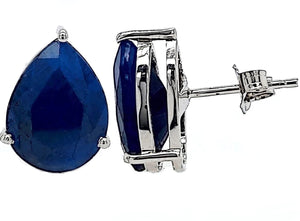 8.20Ct Sapphire Studd Earring 14K White gold