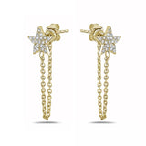 0.17 Ct. Tw. Diamond Star Chain 14K Gold Stud Earring