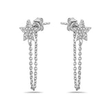 0.17 Ct. Tw. Diamond Star Chain 14K Gold Stud Earring