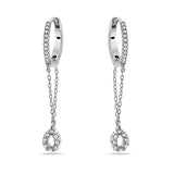 0.20Ct. Diamond Drop on Chain Huggie Hoop Earrings