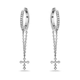 0.20Ct. Diamond Cross Huggie Hoop Earrings