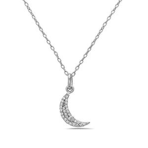 0.22 Ct. Tw. Diamond Moon Necklace 14k White Gold