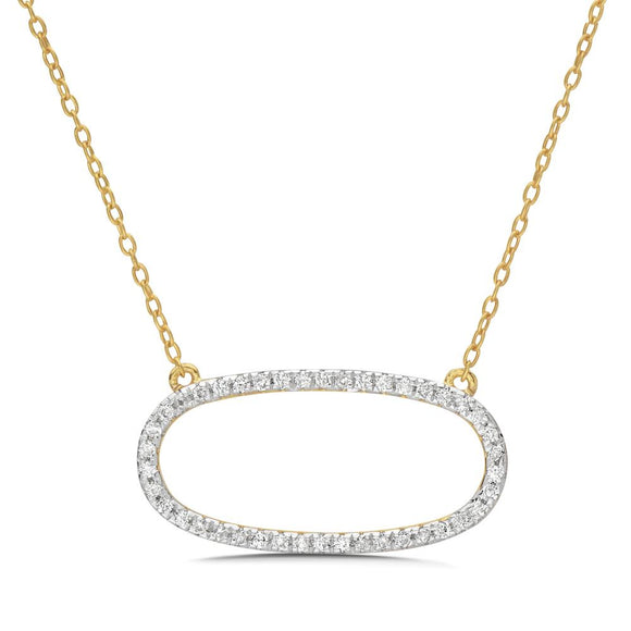 0.30 Ct. Tw. Diamond Oval Necklace 14k Yellow Gold