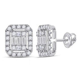 0.55Ct Baguette Diamond 14K White Gold Earring