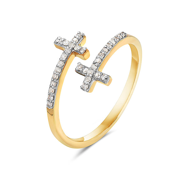 Double Sideways Cross open ring