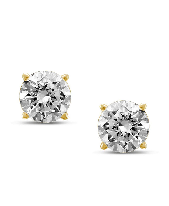 Diamond Stud Earrings in 14k White Gold or Yellow Gold