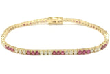 0.80 Ct. Tw. Diamond 0.90 Ct. Tw. Ruby 14k Yellow Gold Tennis Bracelet