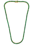 16 Ct Princess cut Emerald Tennis Necklace in 14K gold