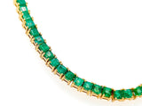 16 Ct Princess cut Emerald Tennis Necklace in 14K gold