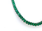 25 Ct Oval cut Emerald Tennis Necklace in 14K gold