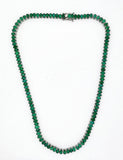 24 Ct Oval Shaped Emerald Tennis Necklace in 14K gold