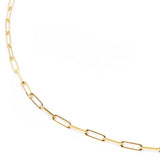 14k Yellow Gold 3.5mm Paperclip Link Chain Necklace 16″-18″