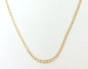 5Ct Diamond 14K Yellow Gold Graduated Necklace