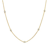 1.00 Ct. Tw. Diamond Bezel 14K Yellow Gold 16+2" Necklace