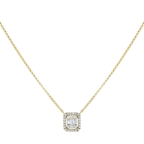 0.28 Carat Baguette Diamond Necklace