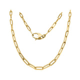 14k Yellow Gold 2.5x7.5mm Paperclip Link Chain Necklace 16″-18″