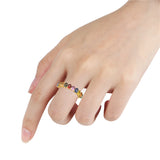 1.47Ct Multi Sapphire Bridal Band 14k Yellow Gold