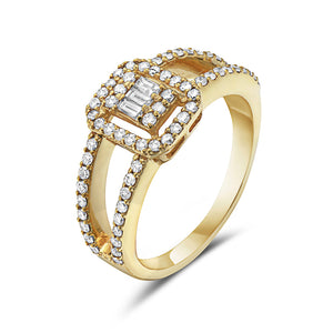 0.60 Ct Diamond Cluster 14k Gold Ring