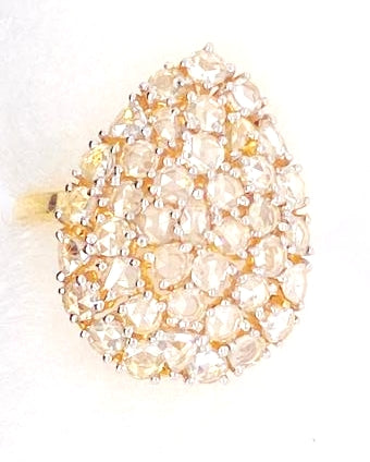 1.7Ct Diamond 18K Yellow Gold Pear Shape Ring